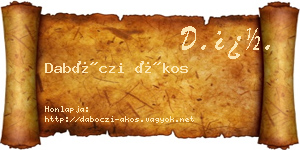 Dabóczi Ákos névjegykártya