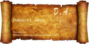 Dabóczi Ákos névjegykártya